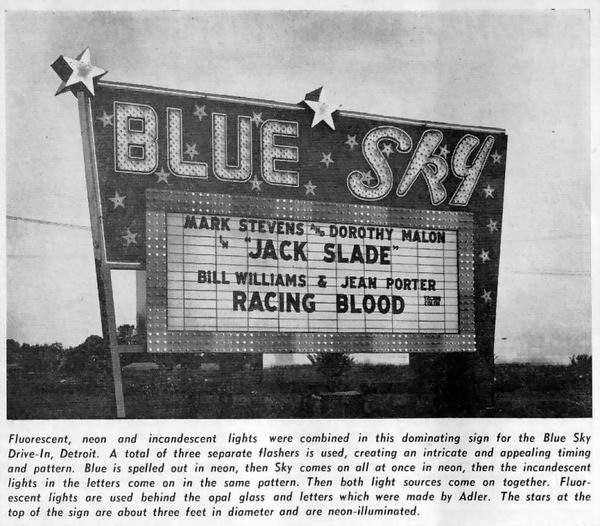 Blue Sky Drive-In Theatre - From Box Office Magazine Sept 1955 (newer photo)